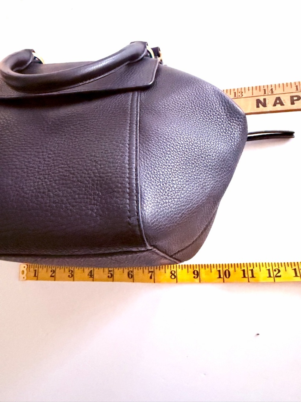Tory Burch Black Half Moon Pebbled Leather Sachel Bag Gold Hardware Crossbody - Picture 15 of 16